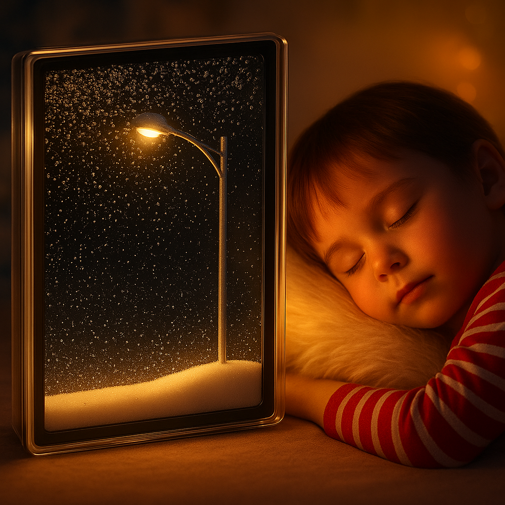 Snowfall Lamp with Street Light Snow lamp– Handmade Snow Scenery Night Light for Christmas Decor, Birthday Gifts, and Family Fun
