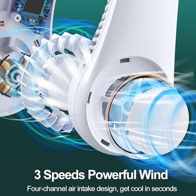 Rechargeable Portable Neck Fan | Hands-Free Bladeless Cooling Fan