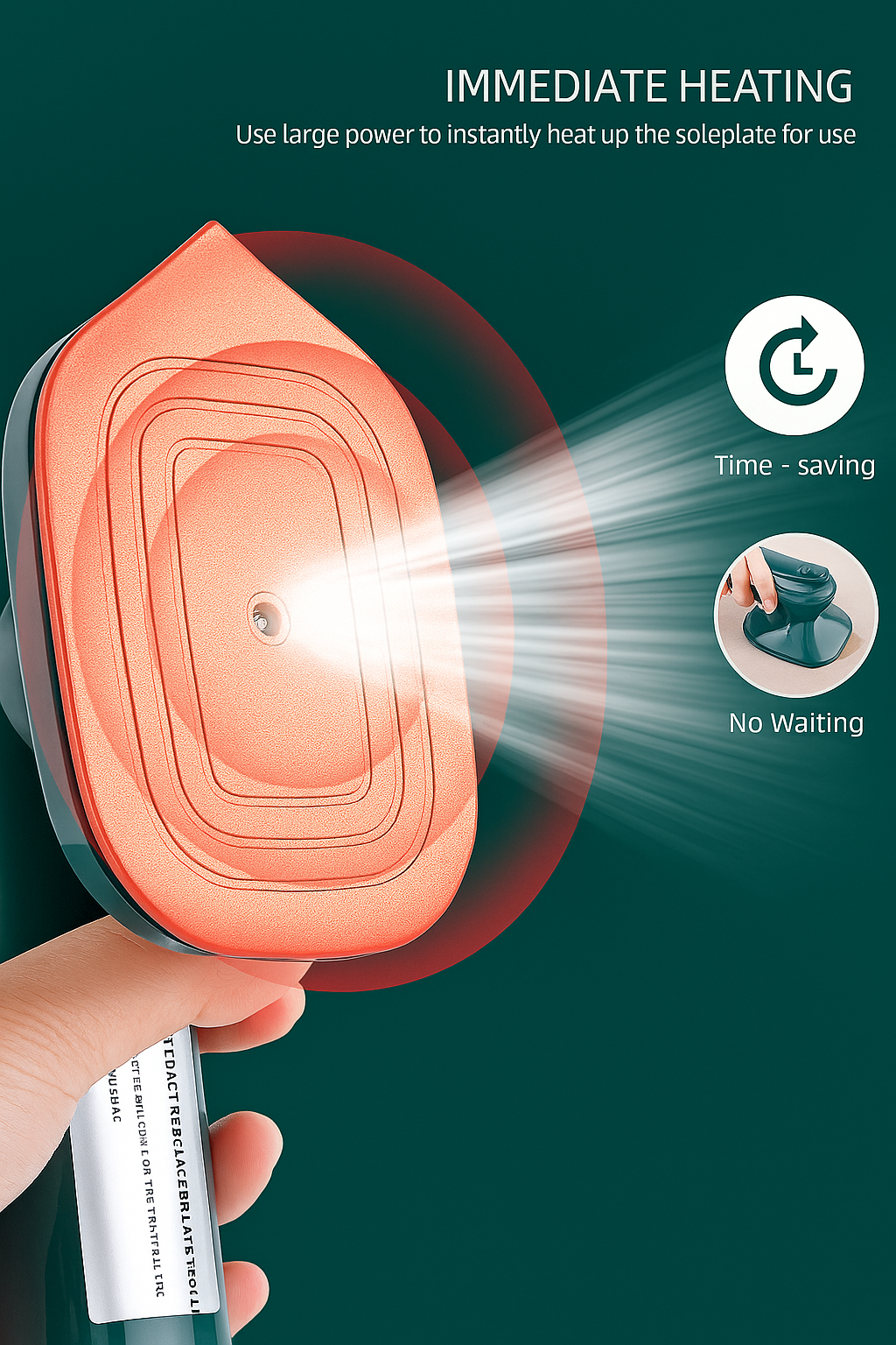 Portable Micro Steam iron, green iron Handheld Garment Steamer, Dry And Wet Wrinkles Removing Lightweight Steamer for Home Office ,Fast Heat Mini Ironing Machine