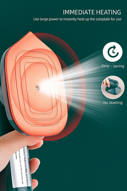 Portable Micro Steam iron, green iron Handheld Garment Steamer, Dry And Wet Wrinkles Removing Lightweight Steamer for Home Office ,Fast Heat Mini Ironing Machine