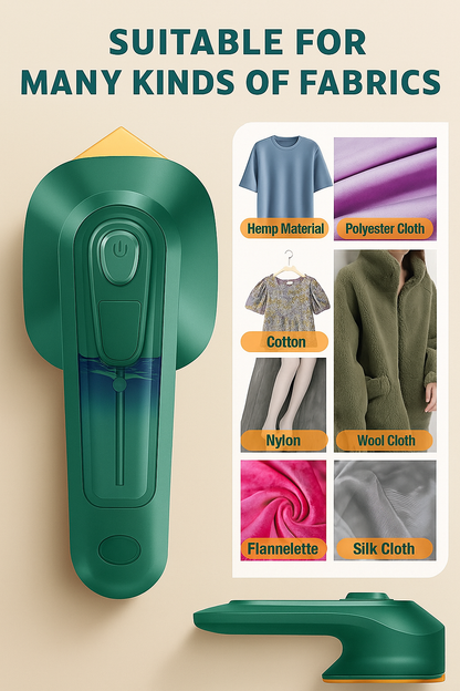 Portable Micro Steam iron, green iron Handheld Garment Steamer, Dry And Wet Wrinkles Removing Lightweight Steamer for Home Office ,Fast Heat Mini Ironing Machine